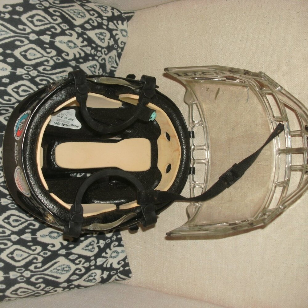Jofa 690 L Hockey Equipment Helmet ITECH Size 7" to 7 5/8" Black Padded  HECC - Picture 4 of 7